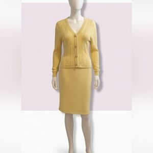 Marni Knits Vintage Angora Yellow Sweater & Skirt SET Size S